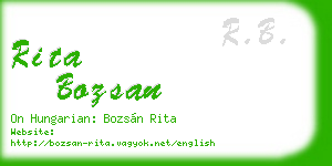rita bozsan business card
