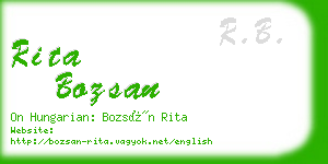 rita bozsan business card